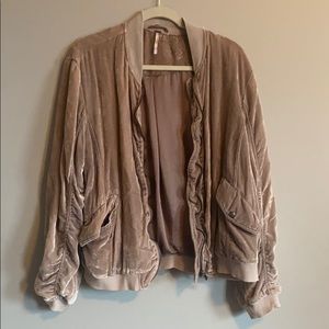 Mink Velvet Free People Bomber Jacket